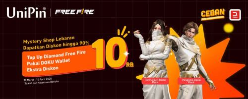 Dapatkan Diskon hingga 90% di Mystery Shop – Top Up Diamond Free Fire Pakai DOKU Wallet dan Nikmati Ekstra Diskon 10Ribu!